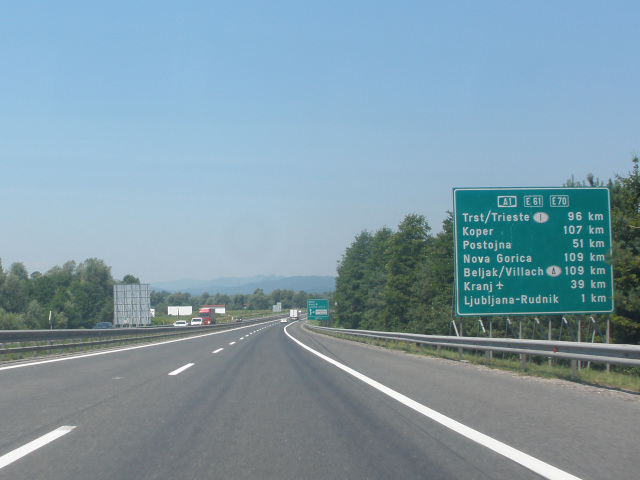 Dlnice A1 na jihu msta Ljubljana