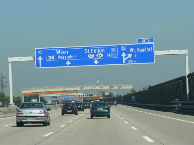 A2 před uzlem Vösendorf