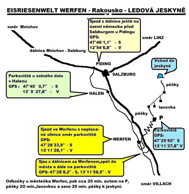 Eisriesenwelt - mapa