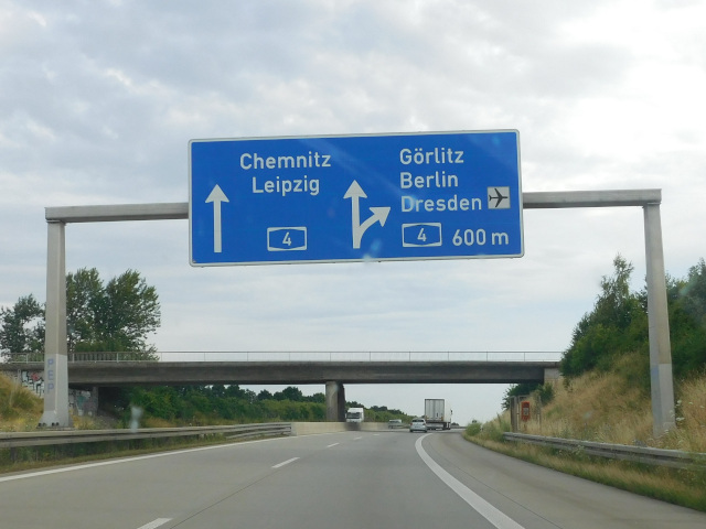 A17 před exitem 1 Dresden / West