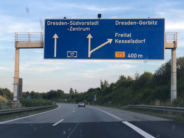 A17 ped sjezdem na Dresden-Gorbitz