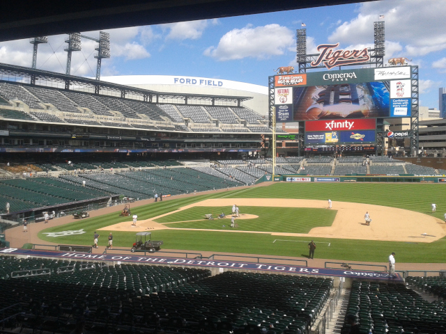 Comerica Park after an MLB game