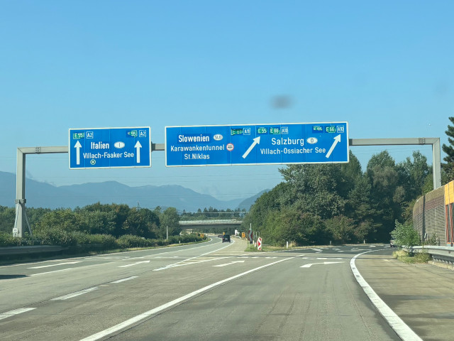 Sjezd z A2 na A10 u Villachu