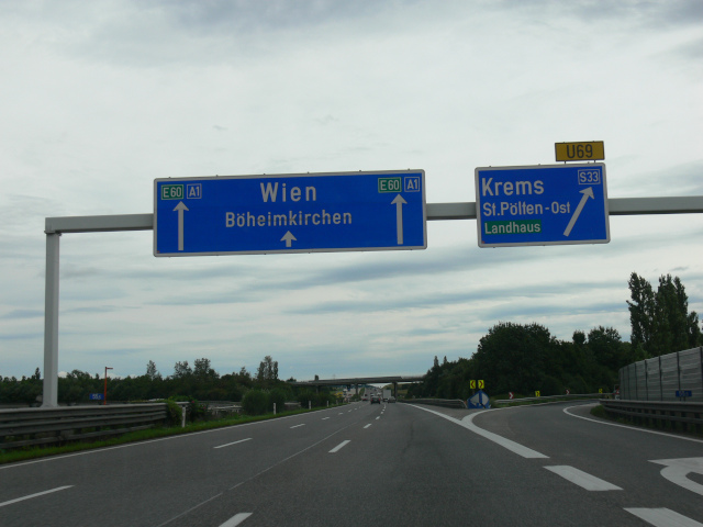 Sjezd z A1 na Krems