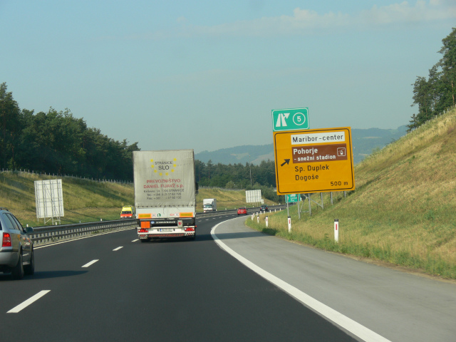 A1 ped sjezdnem Maribor-center