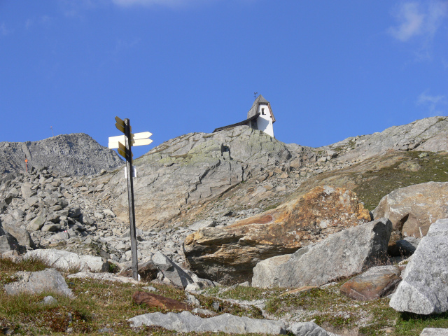 Rozcestnk a Kapelle St. Bernhard