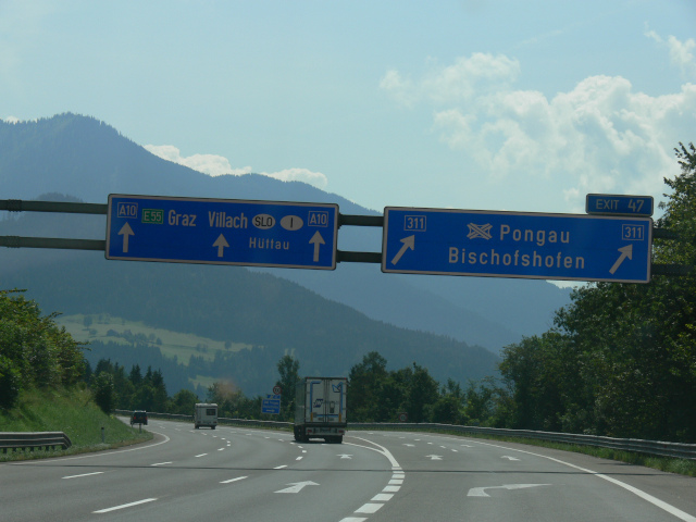 Sjezd z A10 na Bischofshofen