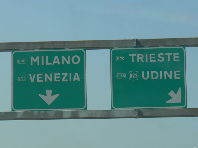Směr Milano a Trieste