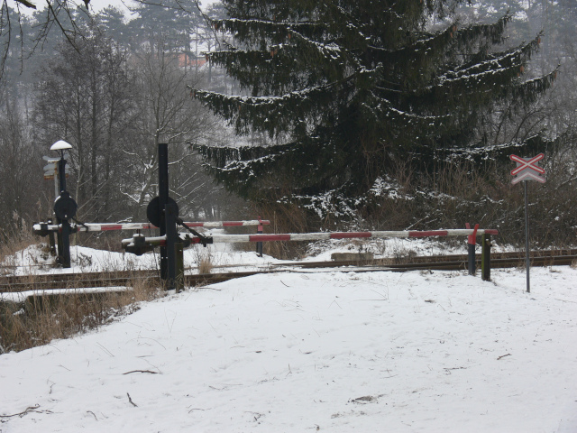 Railway crossing in Buovice